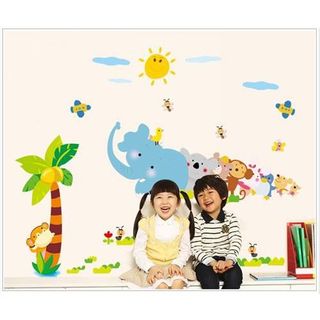 Decal dán tường cho bé họ các con vật trang trí phòng bé, hình sticker dán tường thú cho bé