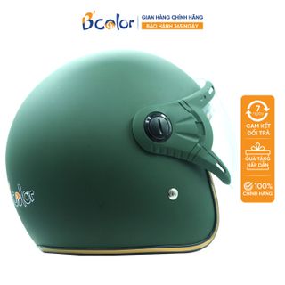 MŨ BẢO HIỂM 3/4 MẦU XANH BỘ ĐỘI, KÍNH CHẮN GIÓ, KÍNH PHI CÔNG B'COLOR giá sỉ - giá bán buôn