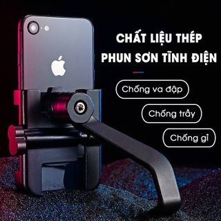 Giá Đỡ Điện Thoại Xe Máy Kẹp Điện Thoại C2 Kim Loại Chống Rung, Chống Cướp