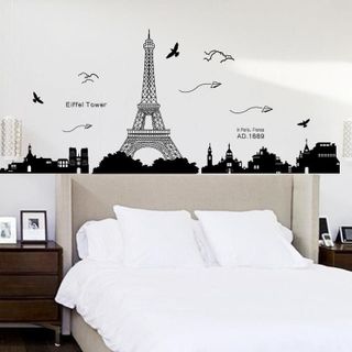 Decal dán tường thành phố Paris và tháp Eiffel xinh đẹp của nước Pháp giá sỉ