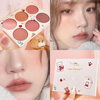 Má hồng Kiss Beauty Gấu 6 ô, sỉ 48k/bảng