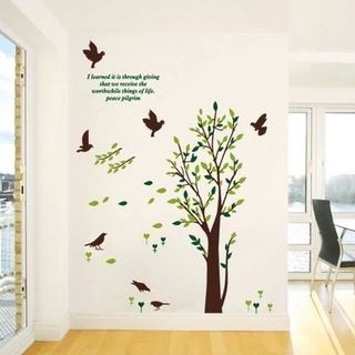 Decal dán tường hình cây và chim độc đáo AY9013 giá sỉ