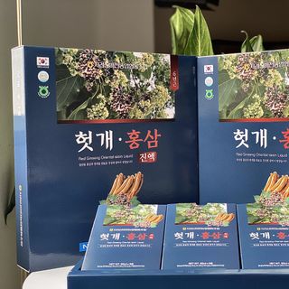 Nước Bổ Gan Mát Gan Hồng Sâm Hàn Quốc HOVENIA DULCIS-RED GINSENG ORIENTAL RAISIN Hộp 30 gói x 50ml