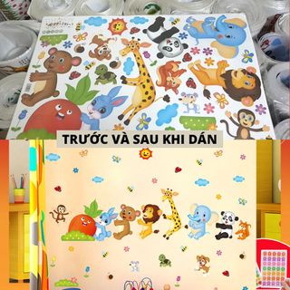 Decal dán tường cho bé chú cá voi xanh, hình decal dán sticker cá