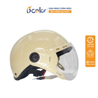 MŨ BẢO HIỂM NỬA ĐẦU MẦU KEM SỮA AN TOÀN, KÍNH CAO CẤP B'COLOR giá sỉ - giá bán buôn