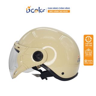 MŨ BẢO HIỂM NỬA ĐẦU MẦU KEM SỮA AN TOÀN, KÍNH CAO CẤP B'COLOR giá sỉ - giá bán buôn