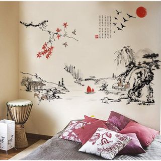 Tranh đề can, Decal dán tường Hàn Quốc ABC1064  trang trí phòng khách, phòng ngủ, nhà hàng, quán caffee giá sỉ