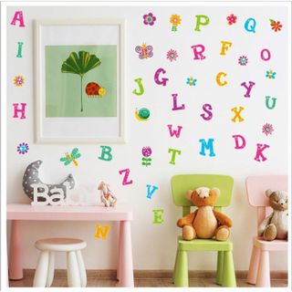Decal dán tường cho bé học bảng chữ cái cho bé Mẫu Mới, tranh đề can sticker dán tường cho bé học