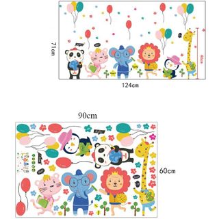 Đề can dán tường cho bé trai bé gái bầy thú vui vẻ SK9321, tranh hình dán sticker cho bé các con vật giá sỉ