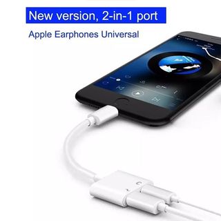 Jack Chia Cổng IPFREESHIPGiắc Chuyển Đổi 2 Cổng Vừa Sạc Vừa Cắm Tai Nghe Ổn Định Cho Các Dòng ip