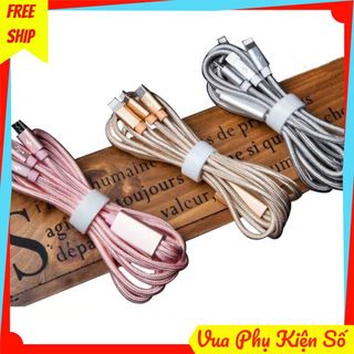 Cáp Sạc Nhiều Đầu FREESHIPGiảm 10k Khi Nhập [CAP SAC NHANH] Dây Cáp Sạc 3 Đầu Thông Minh Dây Dù Cực Bền