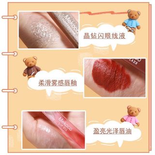 Set Gấu 3 cây Mekooo, sỉ 68k/set son kem - son tin lăn - nhủ kim tuyến