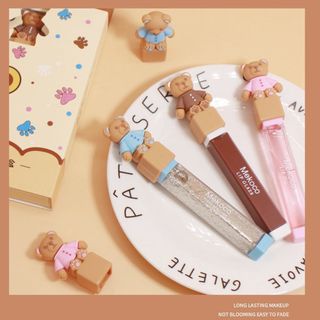 Set Gấu 3 cây Mekooo, sỉ 68k/set son kem - son tin lăn - nhủ kim tuyến