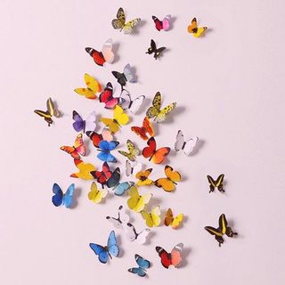 Decal dán tường 3D những chú bướm xinh đẹp đầy màu sắc cho bé H1-002 giá sỉ