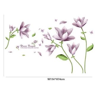 Decal dán tường hoa màu tím lãng mạn XL7127 giá sỉ