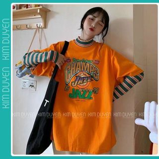 Áo unisex tay lỡ form rộng Champs