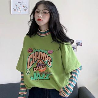 Áo unisex tay lỡ form rộng Champs