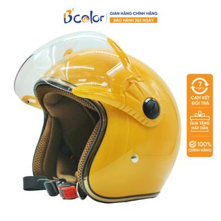 MŨ BẢO HIỂM 3/4 MẦU VÀNG, KÈM KÍNH CAO CẤP B'COLOR giá sỉ - giá bán buôn.