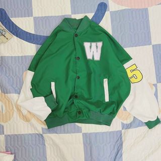 Áo khoác dù bomber nút bấm logo W