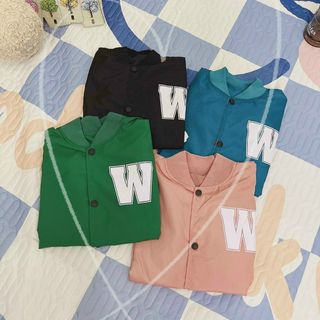 Áo khoác dù bomber nút bấm logo W