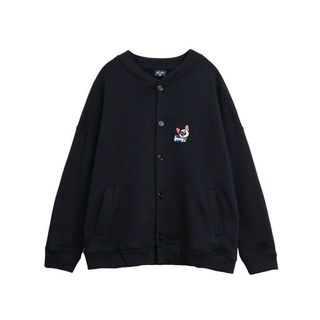 Áo khoác bomber nỉ nút logo in bloomy