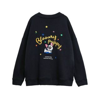 Áo khoác bomber nỉ nút logo in bloomy