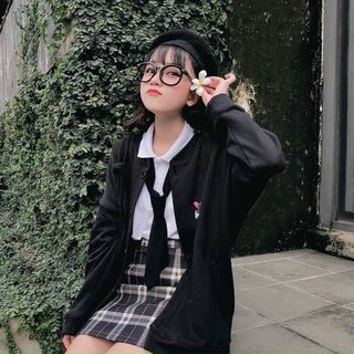Áo khoác bomber nỉ nút logo in bloomy