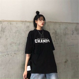 Áo thun tay lỡ in Champs