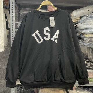 Áo sweater in chữ USA nỉ bông form 70kg