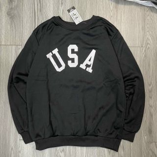 Áo sweater in chữ USA nỉ bông form 70kg