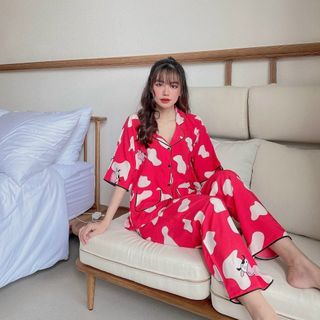Bộ bò mặc nhà lụa mêm mịn mát form dưới 62kg