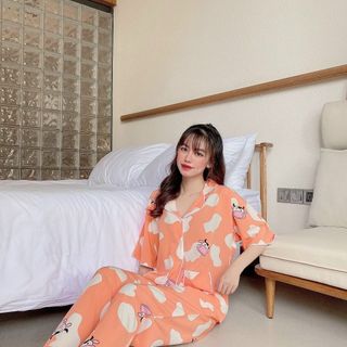 Bộ bò mặc nhà lụa mêm mịn mát form dưới 62kg