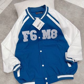 Áo khoác da lộn bomber 2 lớp lót dù logo thêu F6M8