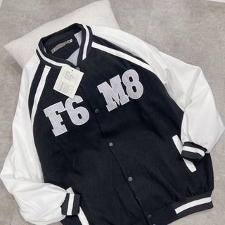 Áo khoác da lộn bomber 2 lớp lót dù logo thêu F6M8