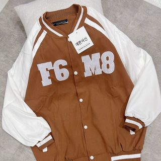 Áo khoác da lộn bomber 2 lớp lót dù logo thêu F6M8