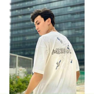 Áo unisex tay lỡ form rộng vải tici missout