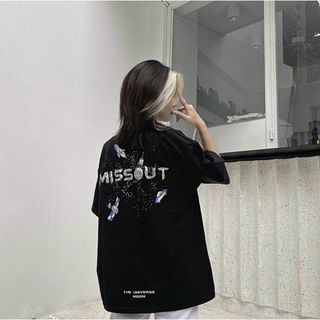 Áo unisex tay lỡ form rộng vải tici missout