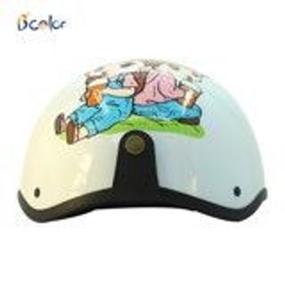 MŨ BẢO HIỂM 1/2 CẶP ĐÔI TRÀ SỮA MẦU TRẮNG KÈM LƯỠI TRAI CẤP B'COLOR giá sỉ - giá bán buôn.