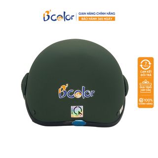 Mũ bảo hiểm nửa đầu có kinh cao cấp màu xanh bộ đội B'color. Bán sỉ - Giá bán buôn