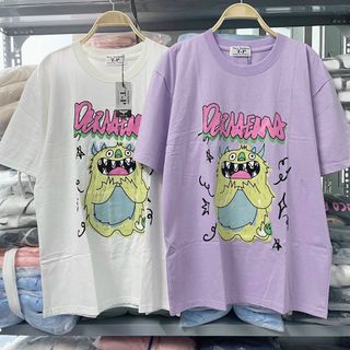 Áo unisex tay lỡ form rộng vải tici ngoại đẹp
