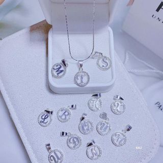 dây chuyền bạc ý + mặt chữ cái