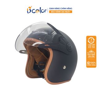Mũ bảo hiểm 3/4 thương hiệu B'color Kèm Kính Cao Cấp - Wake Up Be Awesome mầu đen. Bán sỉ - giá bán buôn