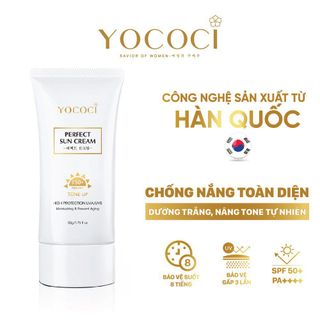 Kem chống nắng Yococi giúp chống tia UVA/UVB, nâng tone lâu trôi Perfect Sun Cream SPF50+ PA++++ 50g giá sỉ