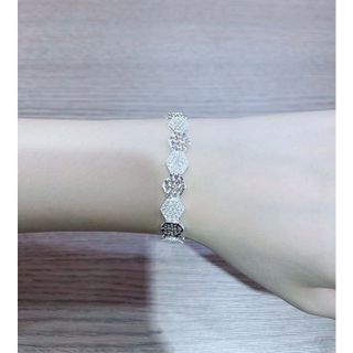 lắc tay/vòng tay bạc mix đá trắng(hàng cao cấp)
