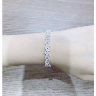 lắc tay/vòng tay bạc mix đá trắng(hàng cao cấp)