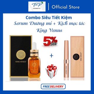 [Chính hãng] COMBO tiết kiệm: Serum dưỡng mi và mày King Venus + Serum kích mọc tóc King Venus