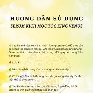 [Chính Hãng] Serum KÍCH MỌC TÓC King Venus (Vs mới của zzVenus): 100% Thiên Nhiên, Kích Tuần Hoàn Máu, Mọc Tóc Con.