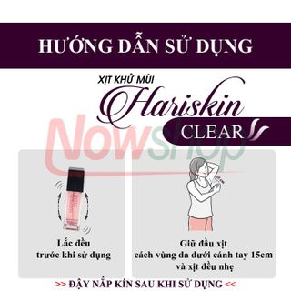 Xịt Khử Mùi Hôi Nách Hariskin Clear Vạn Tam Làm Thơm Da Diệt Khuẩn Giữ Cho Da Luôn Khô Thoáng Sạch Sẽ Không Gây Khô Da