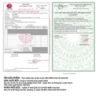 Viên Uống Tăng Khả Năng Thụ Thai Alocon Nữ Vạn Tam Giúp Tăng Cường Sinh Lý Điều Hòa Kinh Nguyệt Khỏe Buồng Trứng