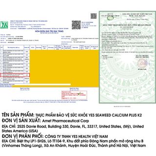 Viên uống tăng chiều cao Yeshealth Yes Calcium Plus K2 bổ sung canxi và vitamin d3 giúp làm chắc giảm nguy cơ còi xương
